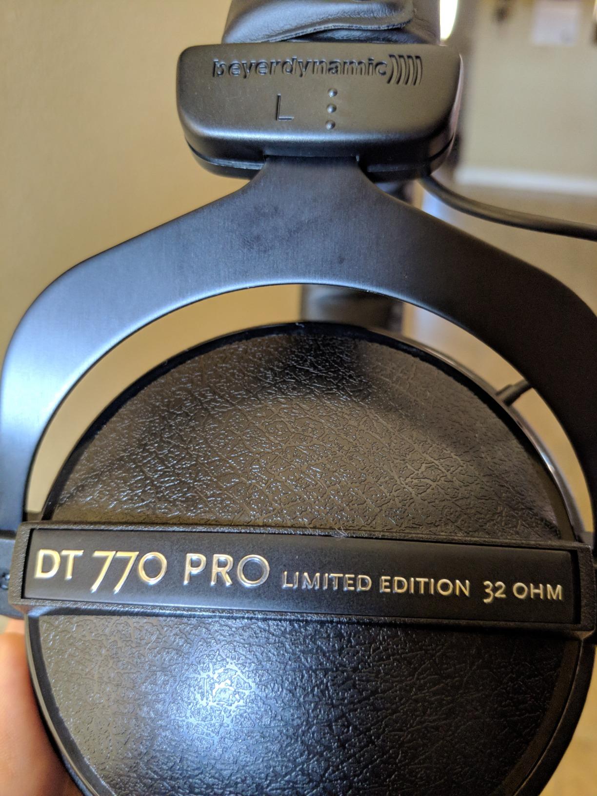 DT 770 PRO, 32 Ohm, Closed Back, Over Ear, Wired Professional Studio Headphones, Mobile Recording, Monitor, Podcast, Gaming, 1.6m Straight Cable, Black with Black Leatherette Ear Pads customer photo 1