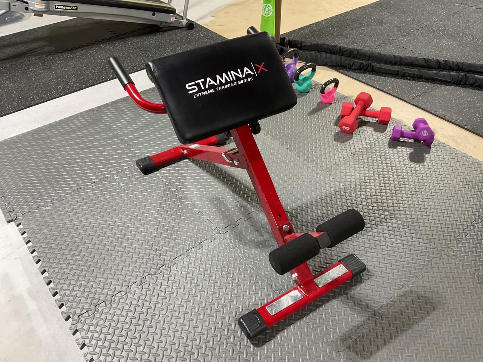 Stamina X Adjustable Ab, Back, and Core Strength Exercise, Sit-Up Fitness Hyperextension Weight Bench for At-Home Workouts customer photo 1