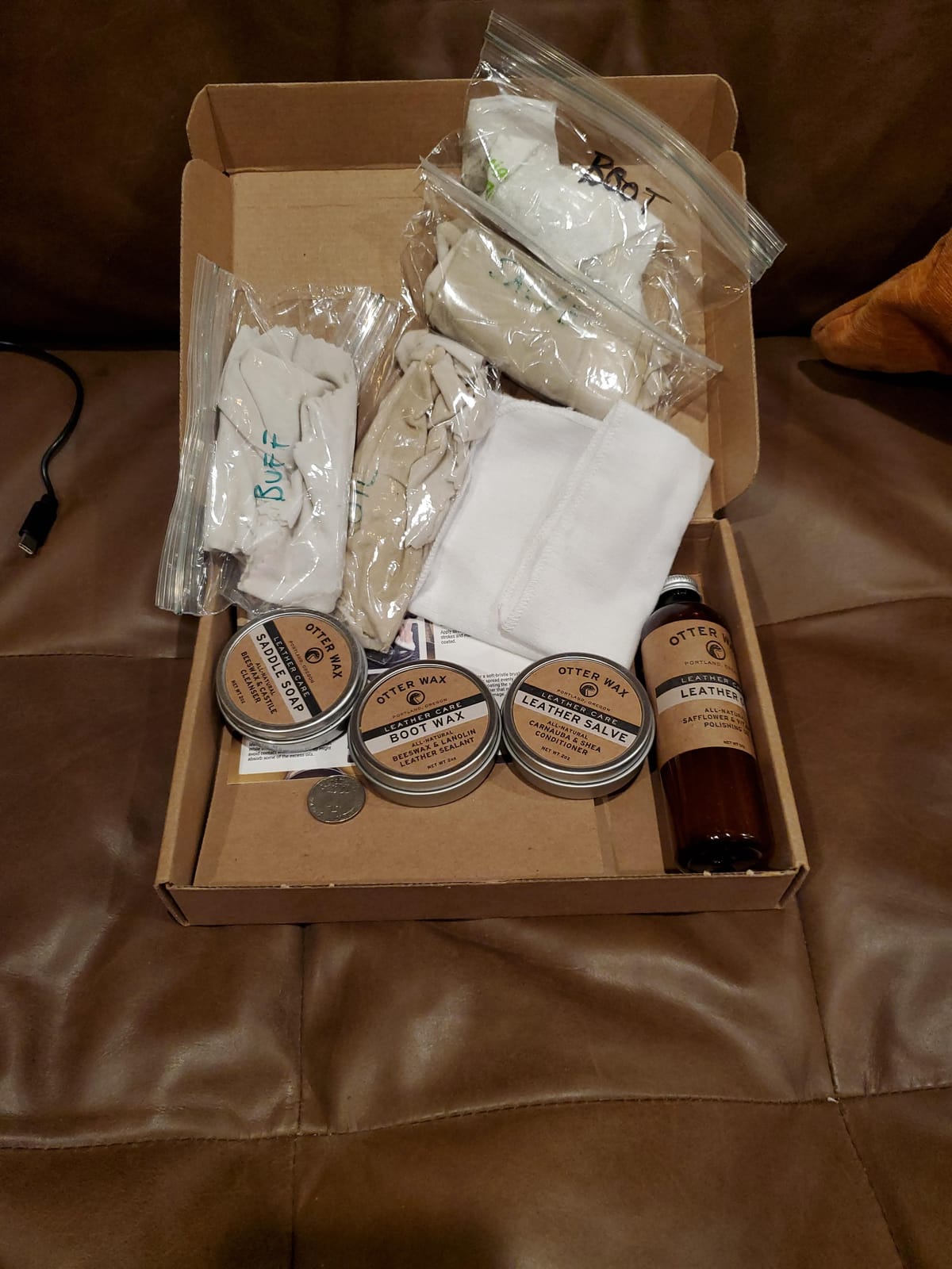 Otter Wax Essential Leather Care Kit | Complete Leather Cleaning & Conditioning Set | Clean, Condition, Shine, & Protect All-Types of Leather| All-Natural & PFAS-Free | Made in Portland USA customer photo 1