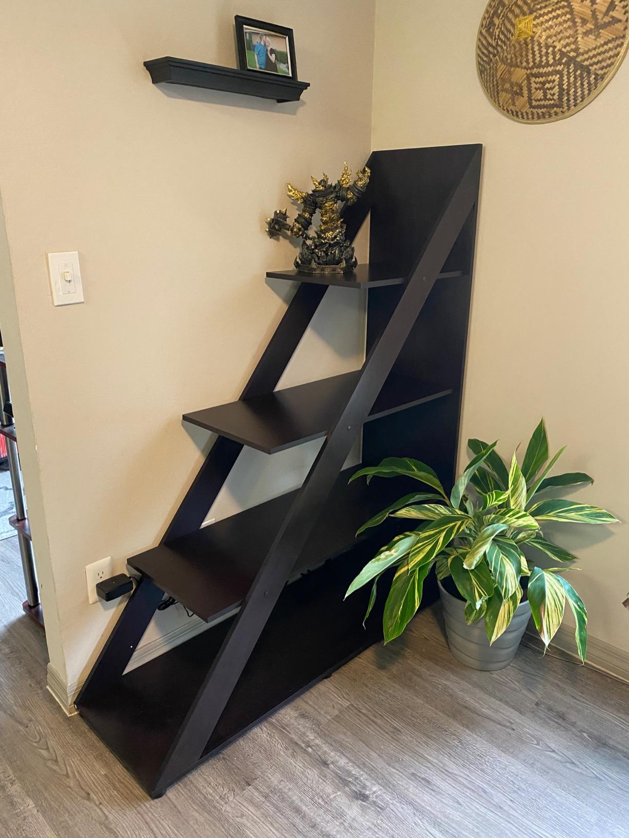 Baxton Studio Psinta Modern Shelving Unit, Dark Brown customer photo 1