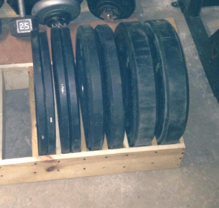 FringeSport Black Bumper Plates Set and Pairs - Dead Bounce Olympic Weight Plate - Rubber Weight Plates with Steel Insert Strength Training Plates (10lb - 460lb) customer photo 1