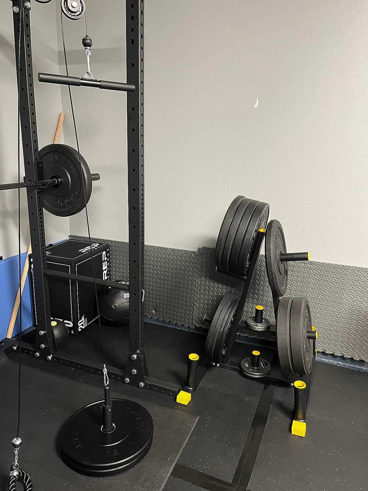 FringeSport Black Bumper Plates Set and Pairs - Dead Bounce Olympic Weight Plate - Rubber Weight Plates with Steel Insert Strength Training Plates (10lb - 460lb) customer photo 2