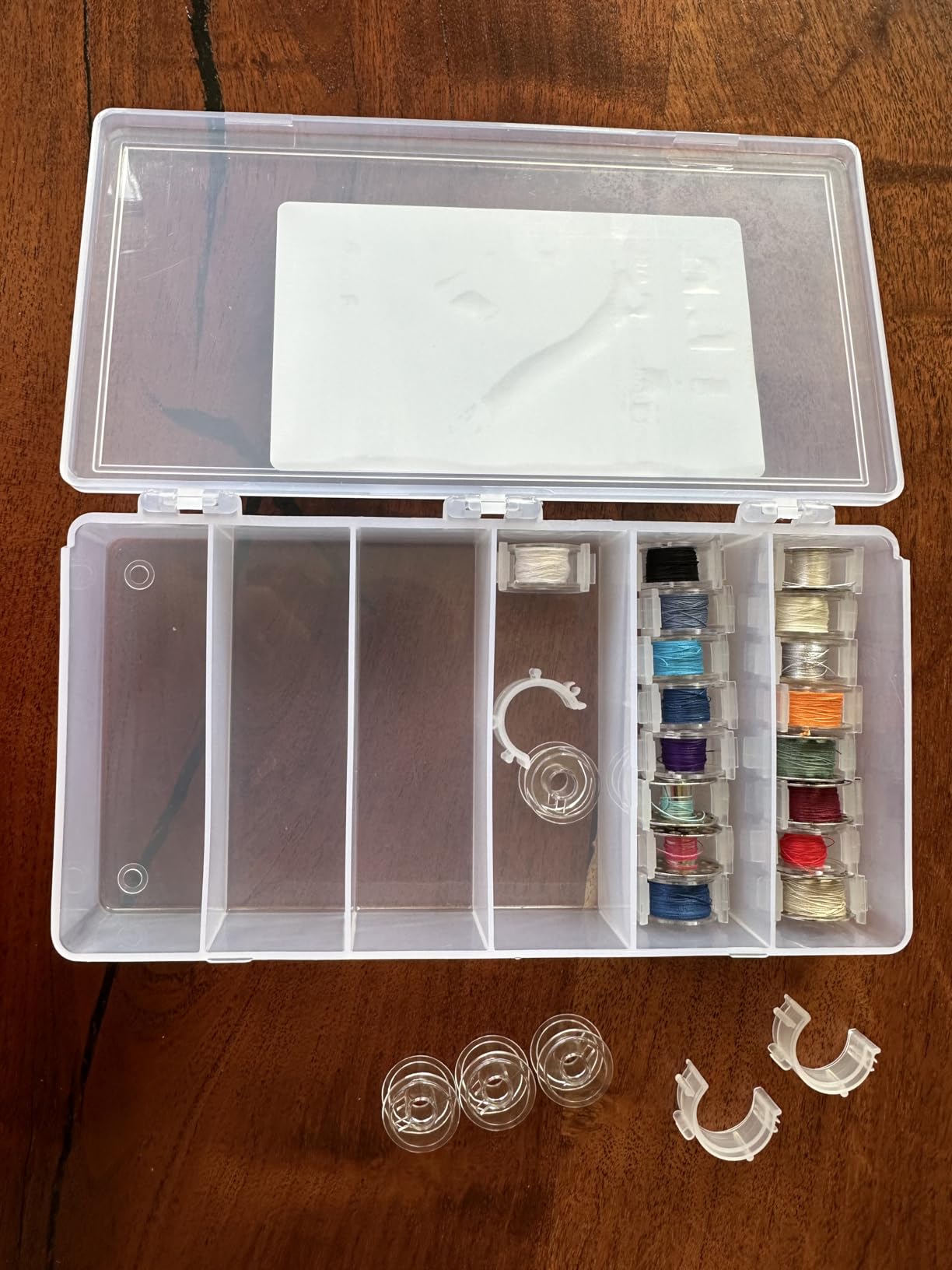 ArtBin 8156AB Large Bobbin Box, Sewing Bobbin Organizer, [1] Plastic Storage Case, Clear customer photo 2