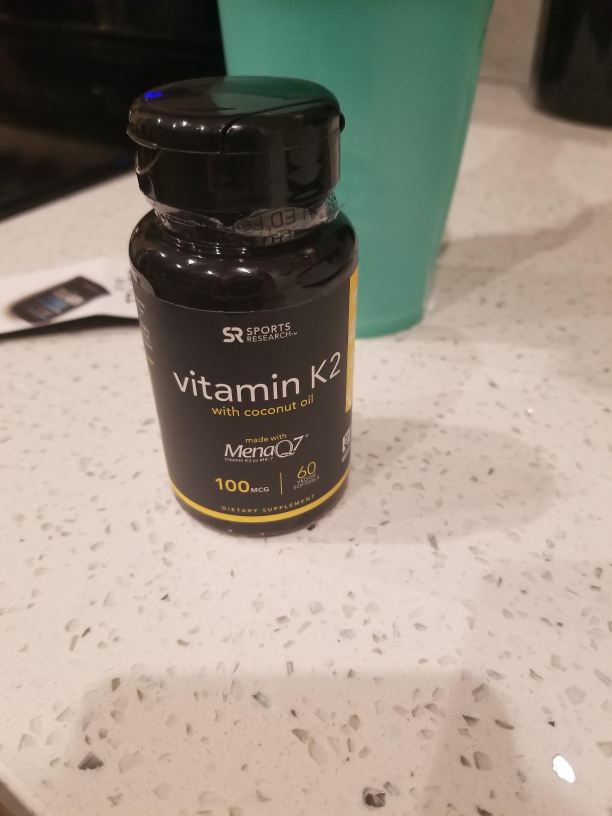Sports Research Vitamin K2 as MK-7 100mcg, 60 Count Plantgels with Coconut MCT Oil customer photo 1