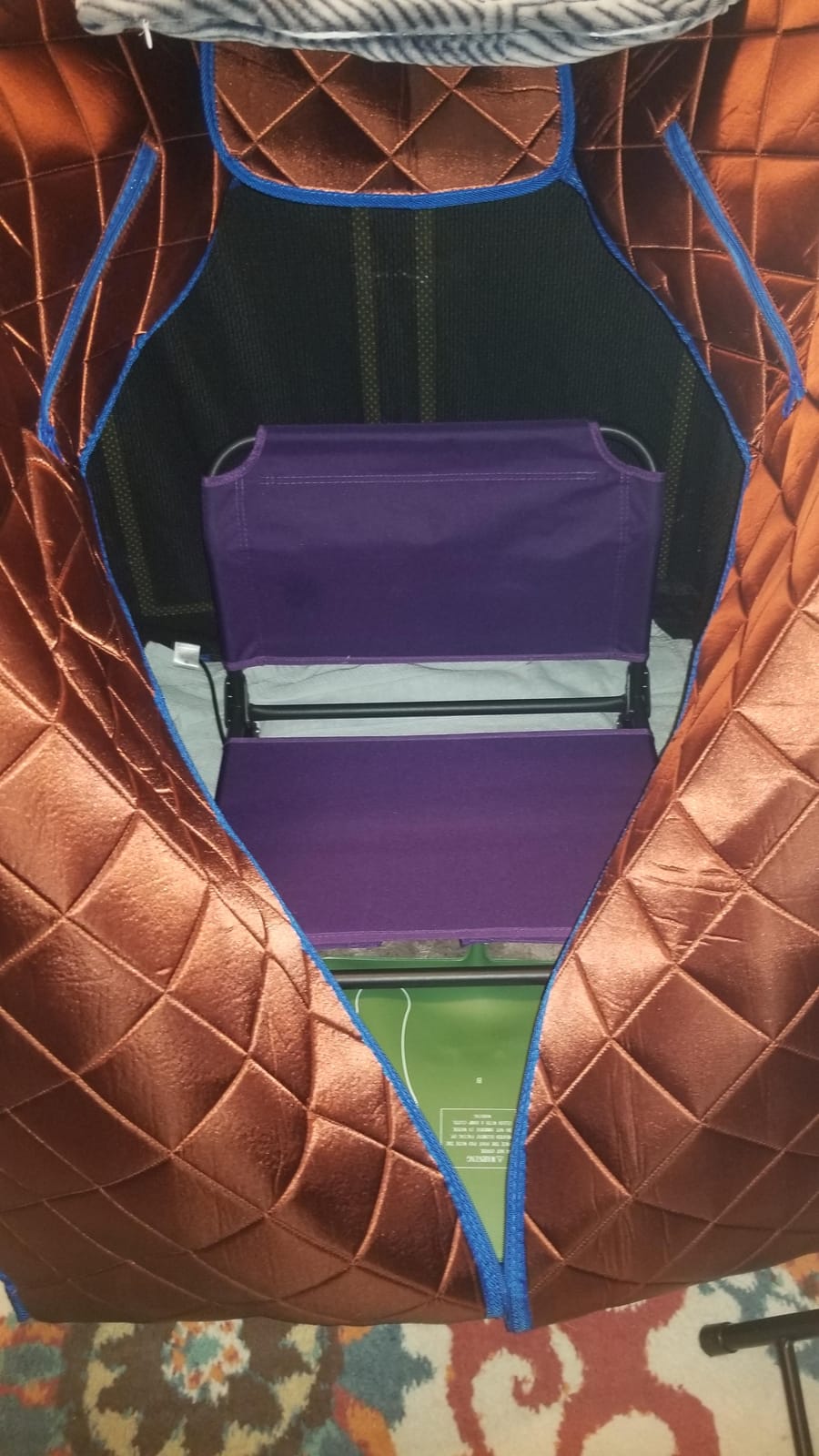Infrared Sauna, Low EMF Negative Ion Portable Indoor Sauna with Chair and Heated Footpad, Copper, Large customer photo 1