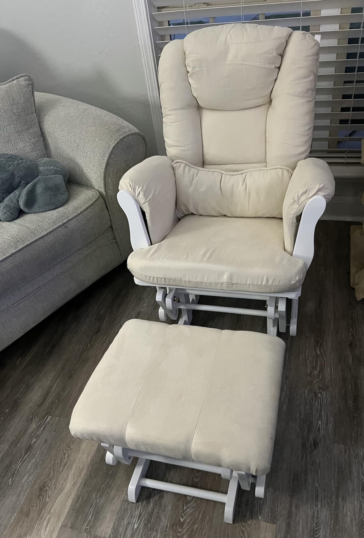 Storkcraft Tuscany Glider & Ottoman and Lumbar Pillow, Espresso/Taupe Swirl customer photo 1