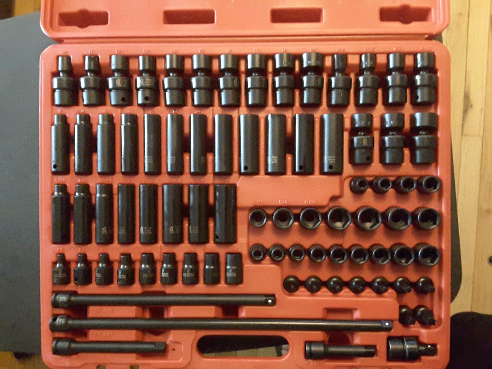 SUNEX Tools 80 Piece 3/8 in. Drive Master Impact Socket Set, Universal, Star, External Star, Extensions, Universal Joint, SAE and Metric, 8mm to 19mm and 5/16 in. to 3/4 in., CR-MO Steel, Model 3580 customer photo 1