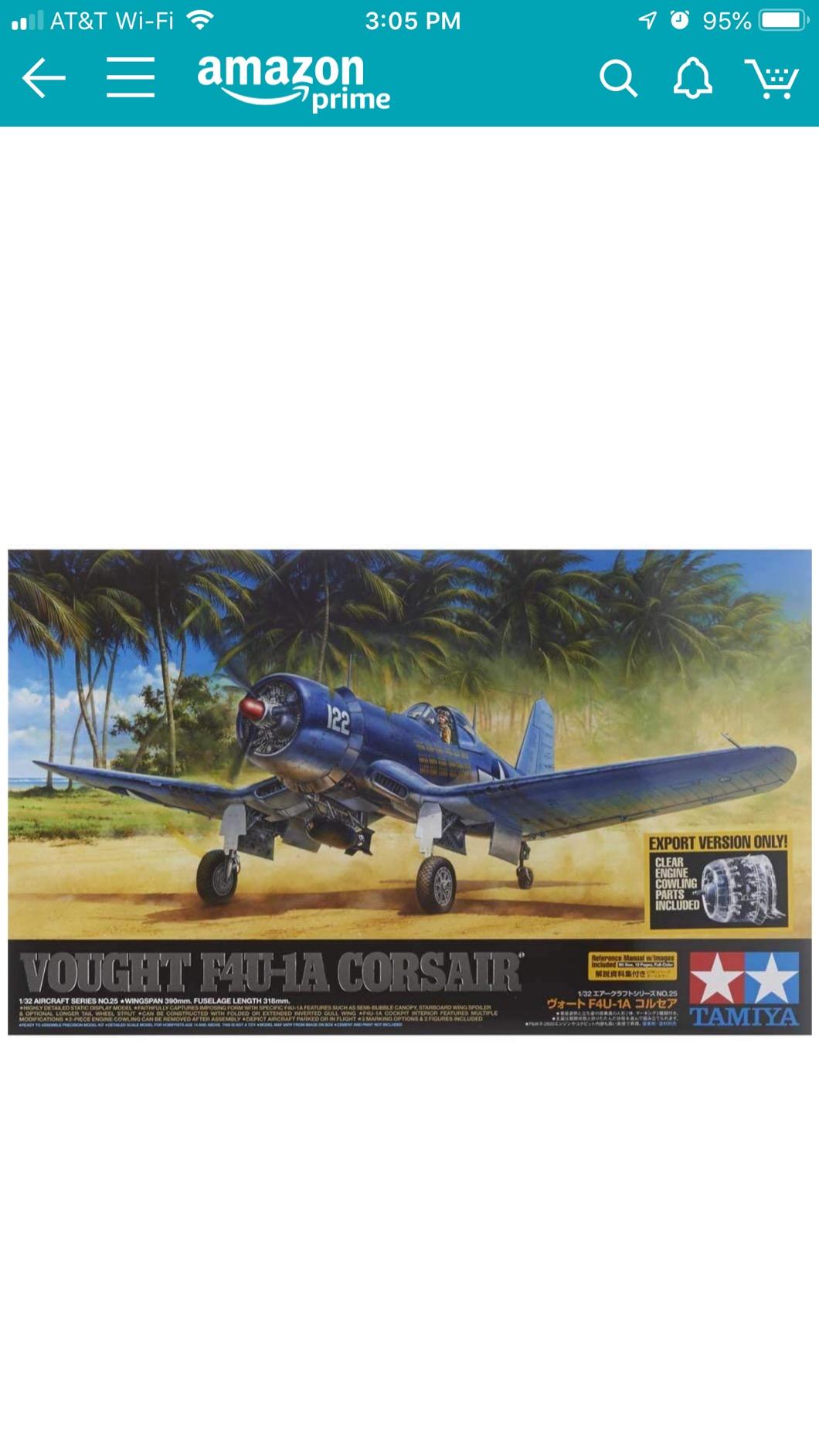 Tamiya Models Vought F4U-1A Corsair Kit customer photo 1