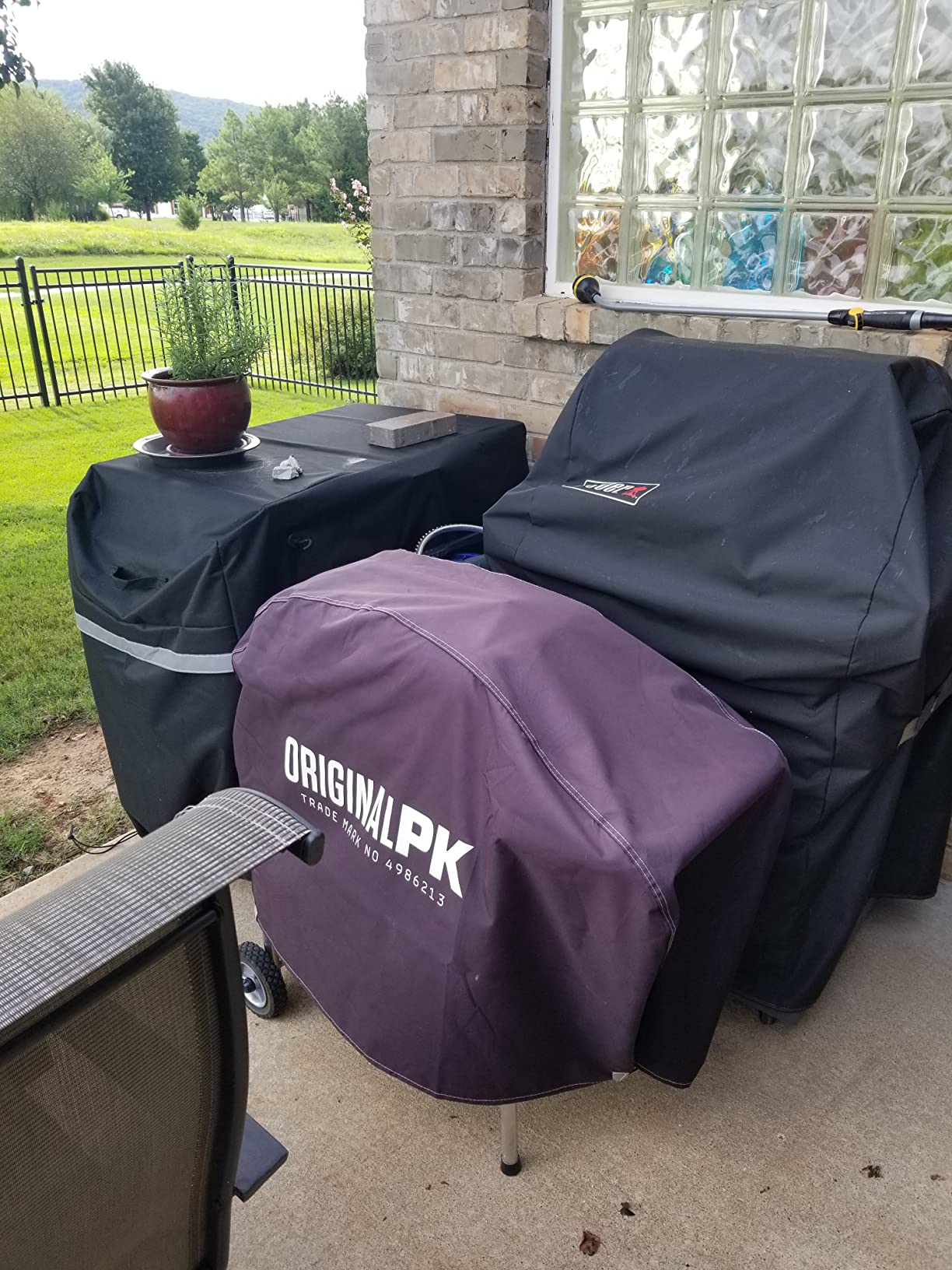 360 Charcoal BBQ Grill Cover, Heavy-Duty Waterproof Outdoor Thick Vinyl, PK 360 Grill Accessories, Charcoal Gray customer photo 1