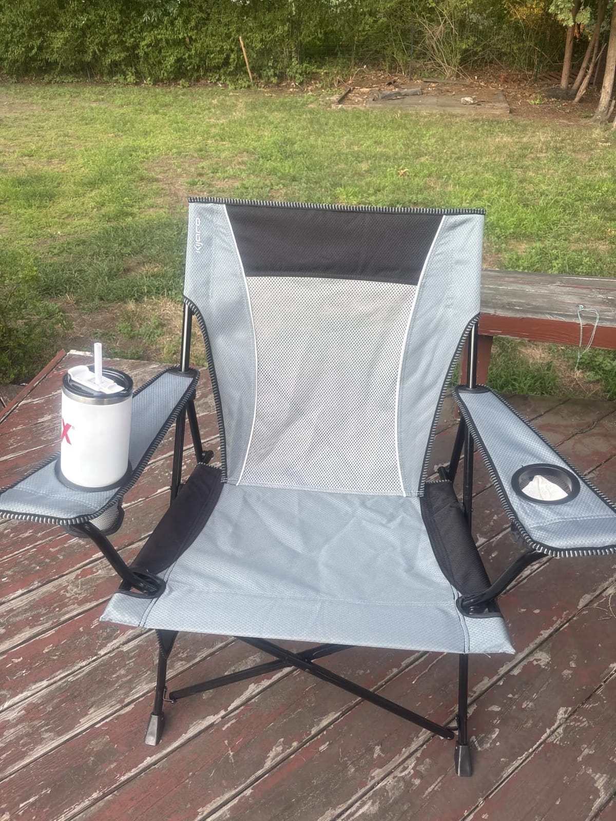 Kijaro Portable Camping Chairs - Enjoy the Outdoors with a Versatile Folding Sports Chair for Outdoor & Lawn - Dual Lock Feature Locks Position - Hallet Peak Gray customer photo 2