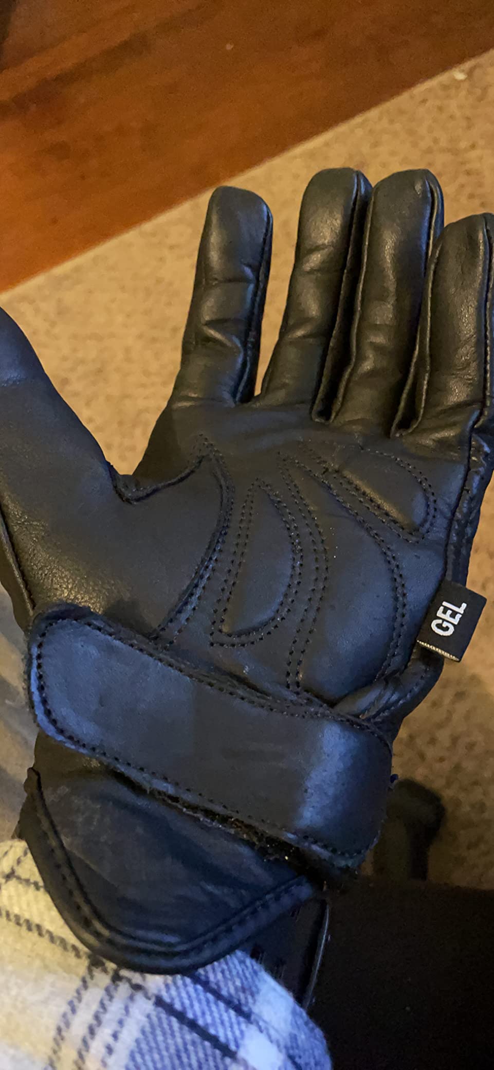 Men's Leather Cruising Gloves w/Clean Look, Gel Palm - Great for Riding or Driving customer photo 2
