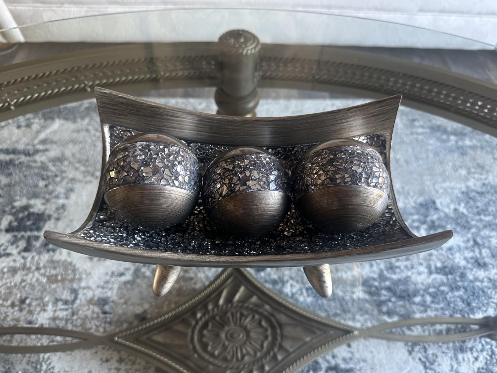 Creative Scents Schonwerk Brown Decorative Bowl for Home Decor - Dining Room Centerpiece - Coffee Table Decor for Living Room - 10