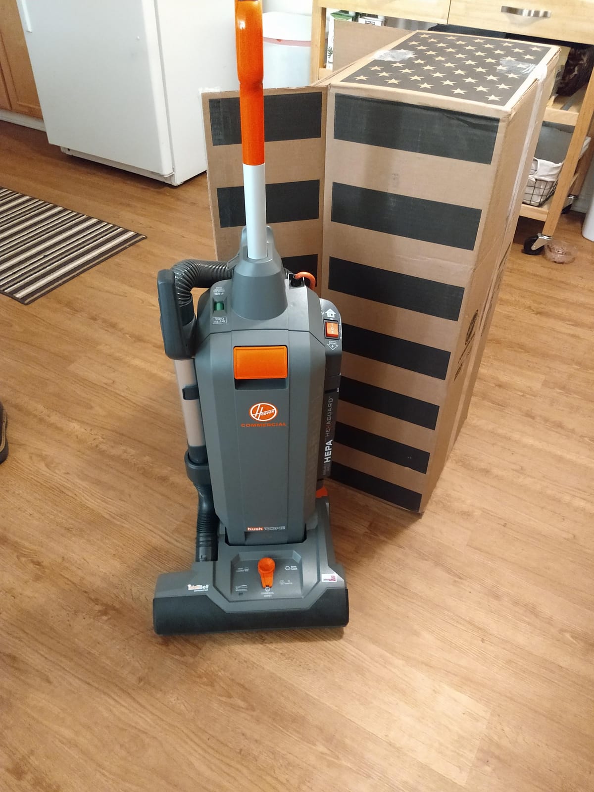 Hoover HushTone Commercial Vacuum Cleaner, 15 Inch, Bagged Upright Vac | Hexaguard HEPA Filter, Traps 99% of Dust, Dirt and Pollens, 40 Foot Cord customer photo 1