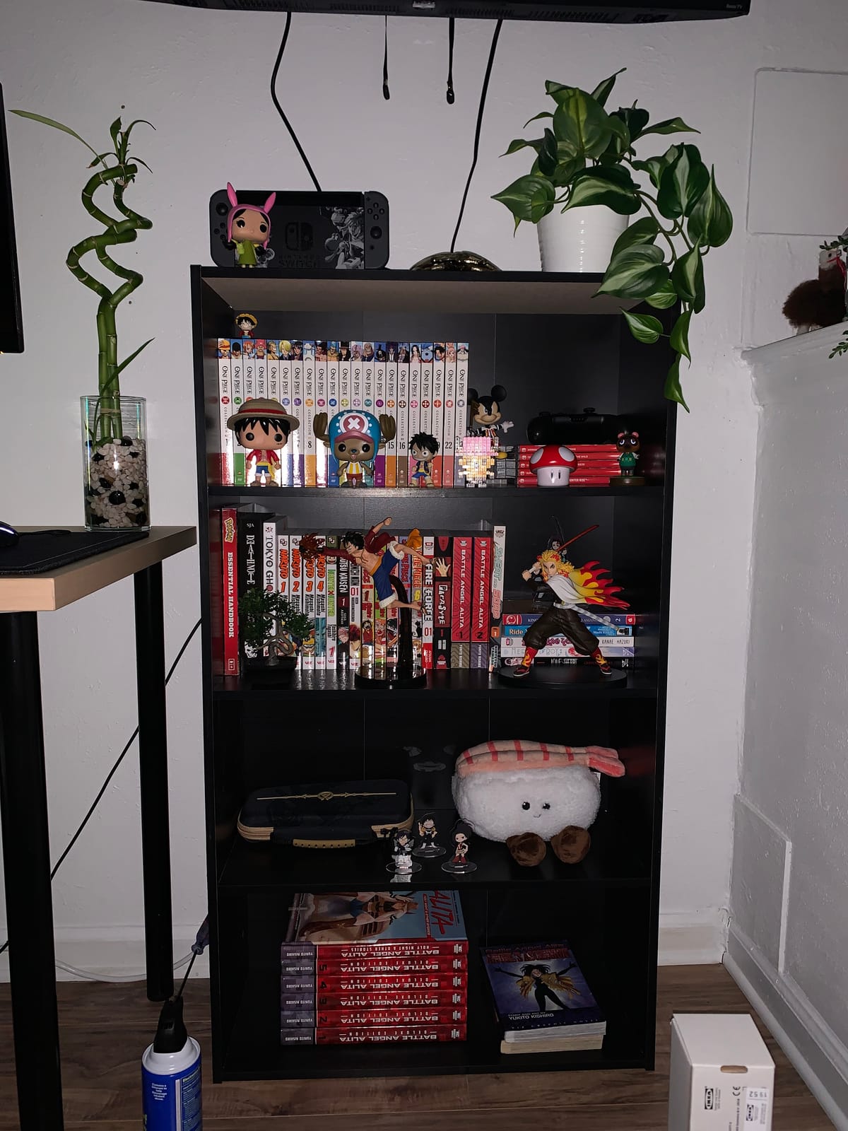 Furinno PASIR Book Shelf, 4-Tier Bookshelf, Bookcase with Open Shelf, 9.4 x 23.6 x 41.7, for Living Room, Bedroom, Home Office, Espresso customer photo 2
