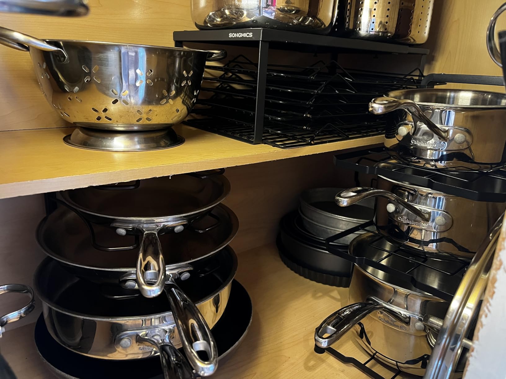 Deco Brothers Pan Organizer Rack for Kitchen Cabinet and Counter, Bronze customer photo 2