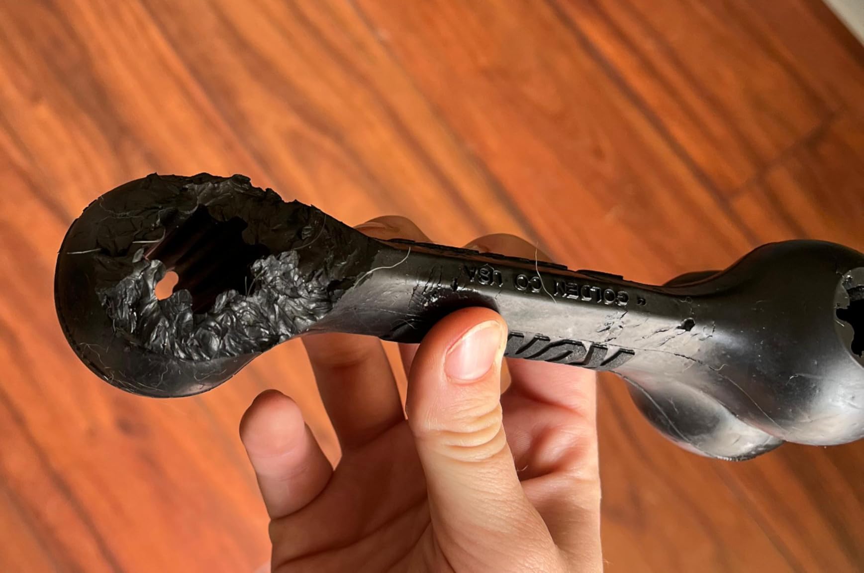KONG Extreme Goodie Bone, Durable Natural Rubber, Black, for Large Dogs | Made from KONG's Most Durable Natural Rubber for Power Chewers, with Goodie Gripper Ends That Hold Treats customer photo 2