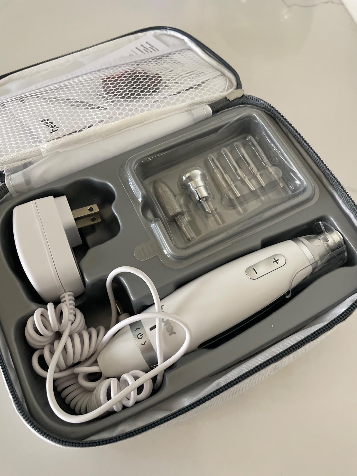 Beurer MP62 Professional Nail Drill Kit, Portable Electric File Machine with 10 Attachments & 10 Sanding Bands, Efile Dremel for Acrylic Gel Manicure and Pedicure, LED Light, with Storage Case customer photo 1