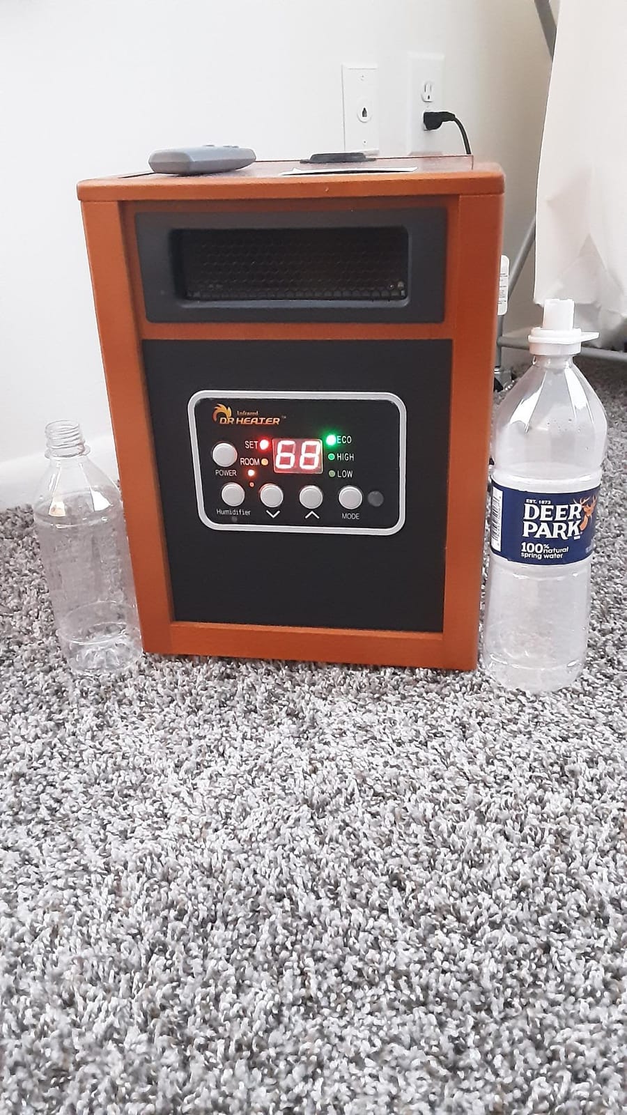 Dr. Infrared Heater DR-968H Indoor Portable Space Heater with Humidifier, 1500-Watt, Cherry customer photo 2