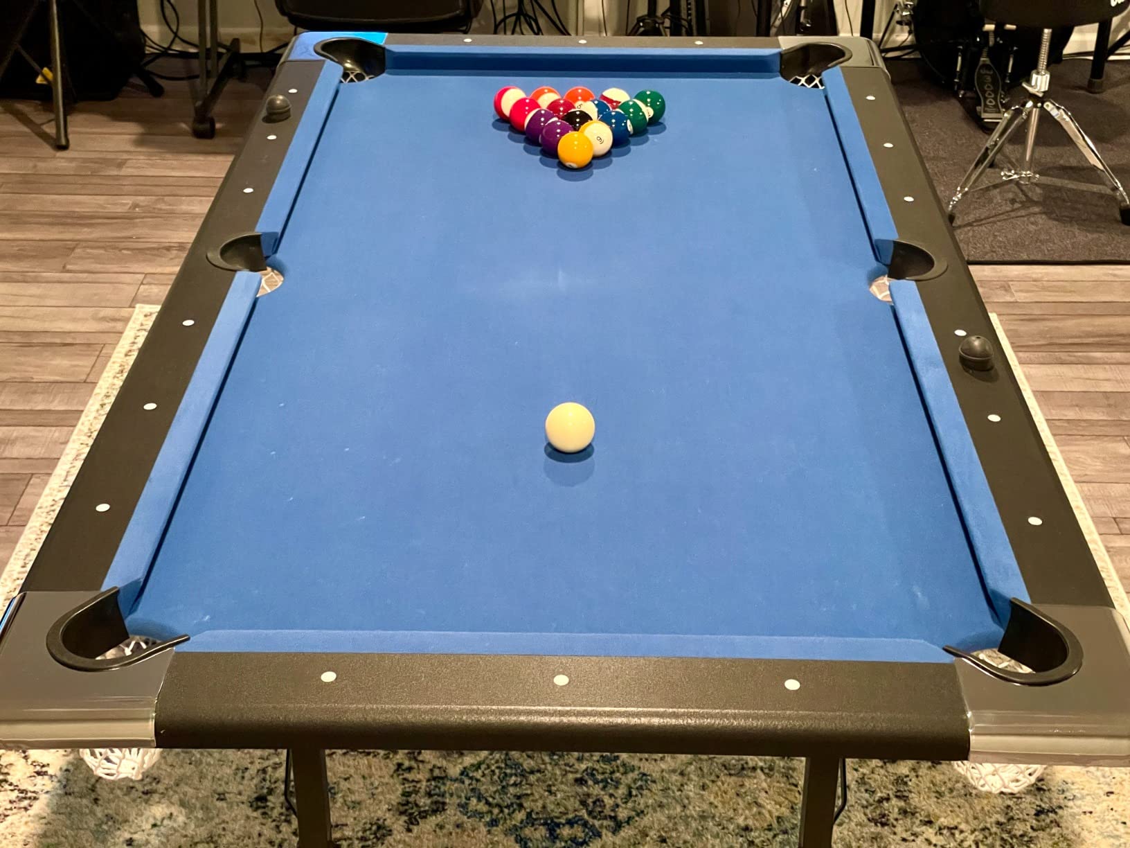 Hathaway Fairmont Folding Pool Table for Family & Home Use Includes Full Set of Billiard Balls, Cues, Chalk, Triangle and Carrying Bag, Portable Space-Saving Table customer photo 1