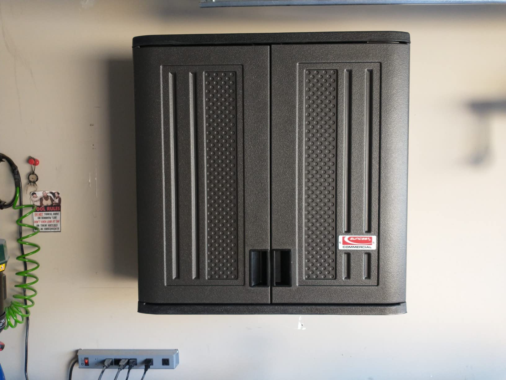 Suncast 4 Cu Ft. Commercial Heavy-Duty Resin Wall Cabinet, Lockable, Black customer photo 2