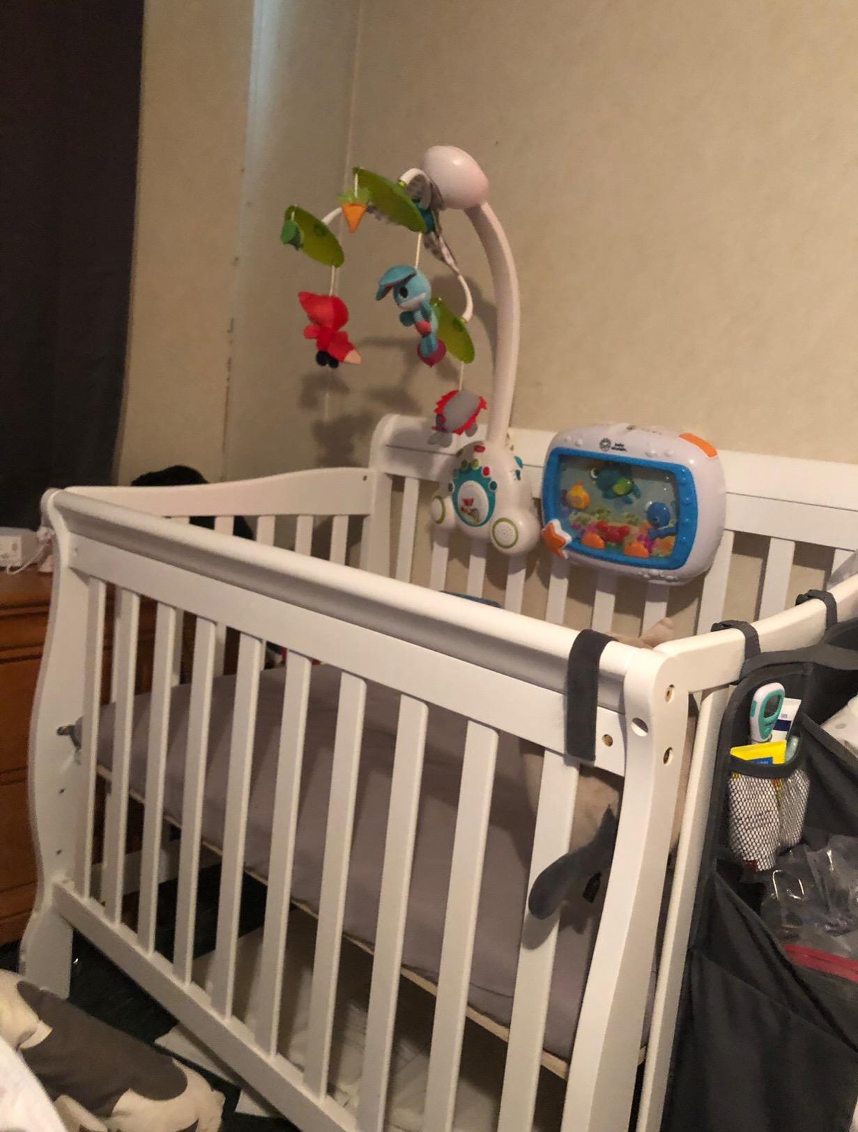 Dream On Me 4-in-1 Mini Baby Crib for Small Spaces, Aden, Grey customer photo 2