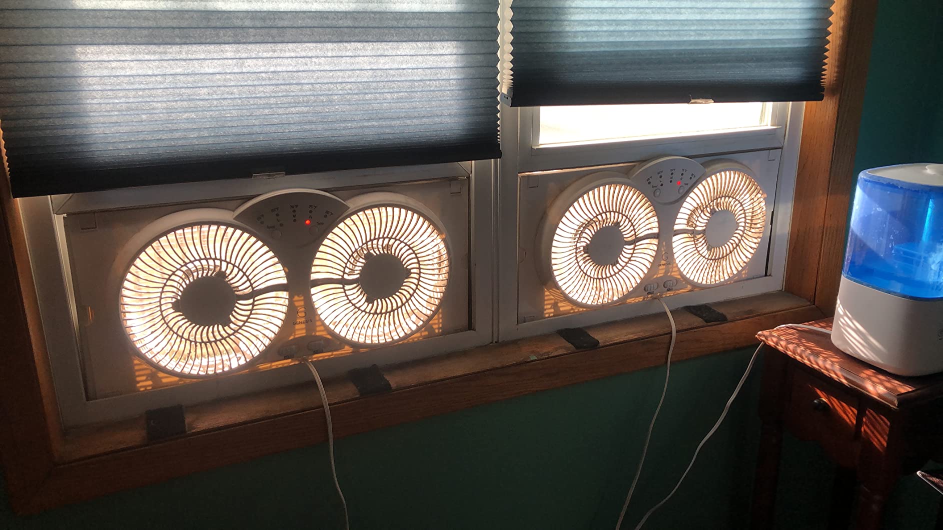 Genesis Twin Fan High Velocity Reversible AirFlow Fan, LED Indicator Lights Adjustable Thermostat & Max Cool Technology, ETL Certified, White (A1WINDOWFAN) customer photo 2