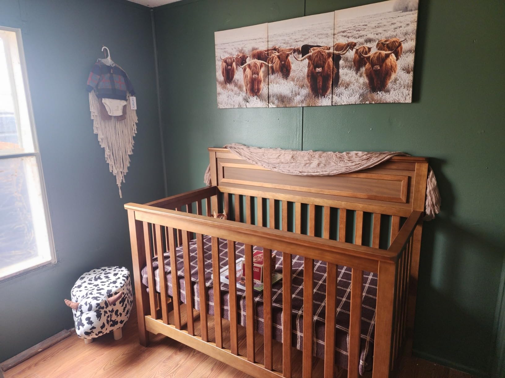 Autumn 4-in-1 Convertible Baby Crib, Chestnut | GREENGUARD Certified, Converts to Toddler Bed, Daybed, Full-Size Bed - 4 Adjustable Heights - Conversion Kits Sold Separately customer photo 1