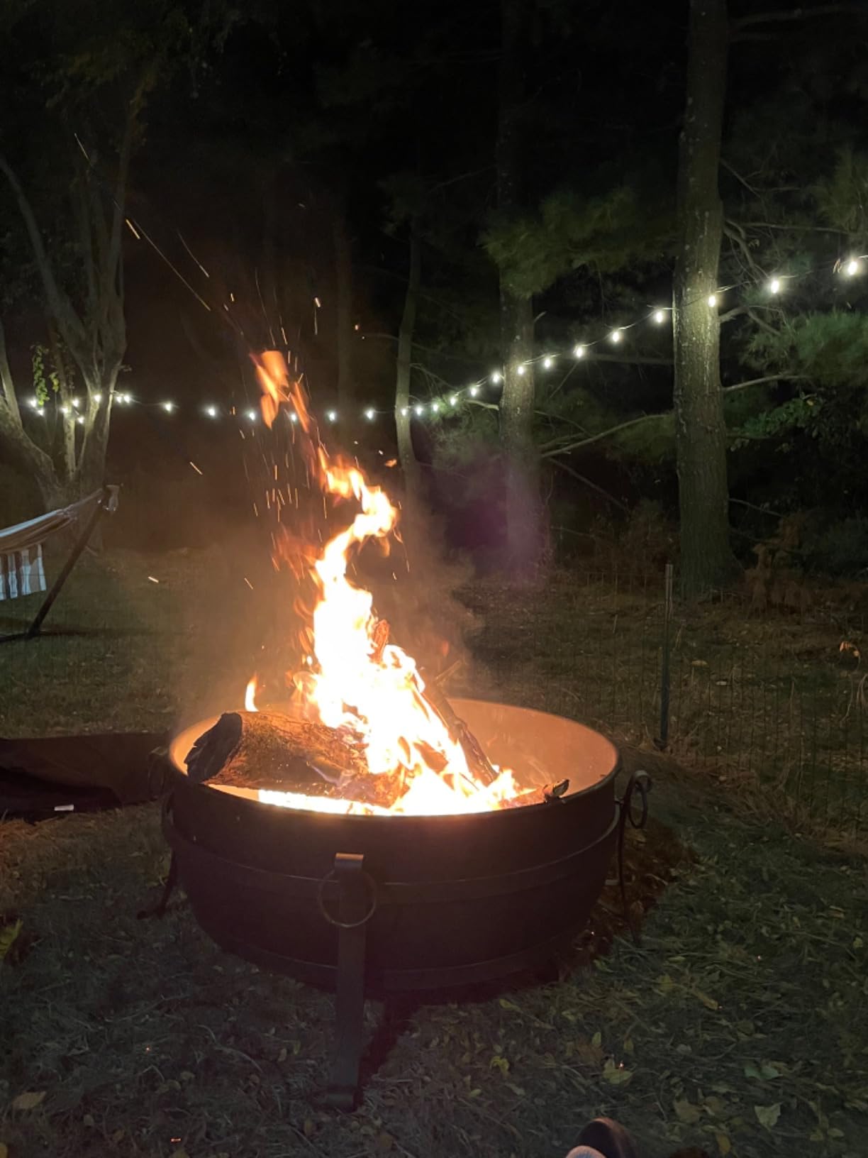Sunnydaze Large Fire Pit, Wood Burning, Heavy Duty Steel, Dark Bronze, 34