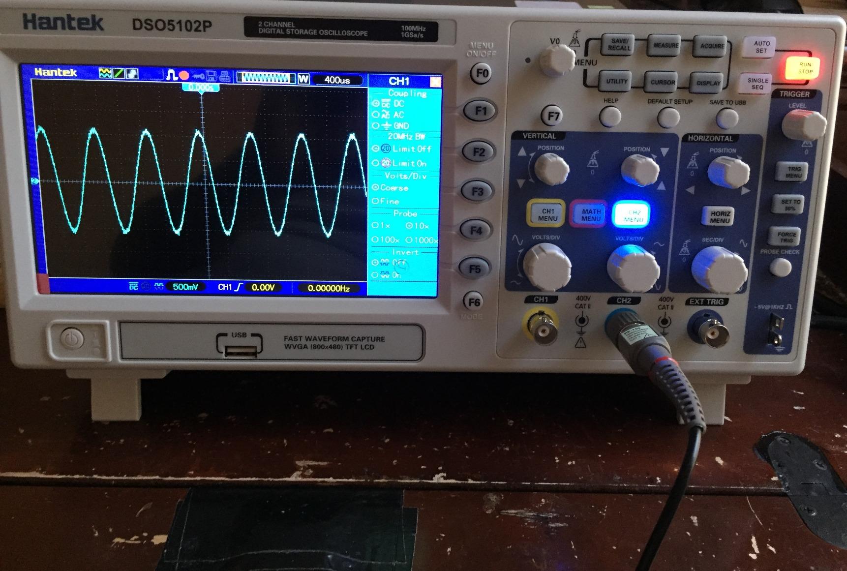 Hantek DSO5102P Digital Storage Oscilloscope 100MHz 1GSa/s 40K, 2CH customer photo 1