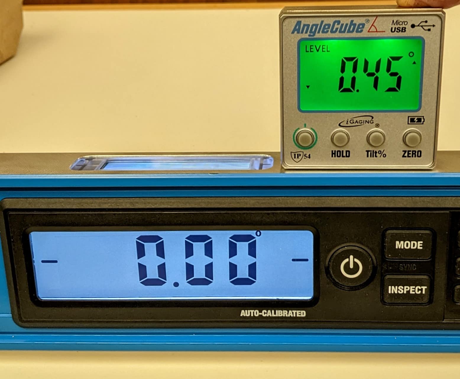 iGaging Angle Gage Backlit Digital Electronic Magnetic Level/Protractor/Bevel Gauge Angle Cube Gen 3 | Digital Angle Protractor, Backlit Display customer photo 2