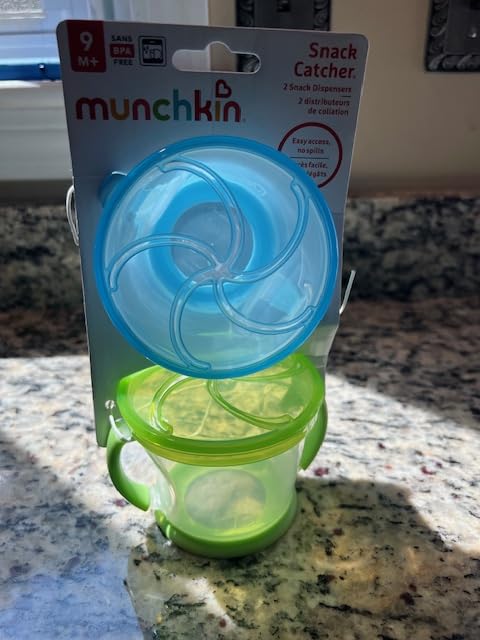 Munchkin Snack Catcher Toddler Snack Cups, No Spill, 2 Pack, Blue/Green customer photo 1