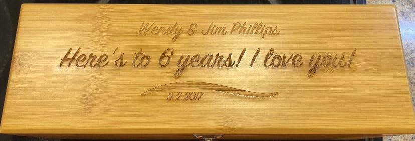 CASE ELEGANCE Bamboo Wine Box Gift Set with Wine Opener & Tools | Single bottle case, bottle opener, wedding gift customer photo 2
