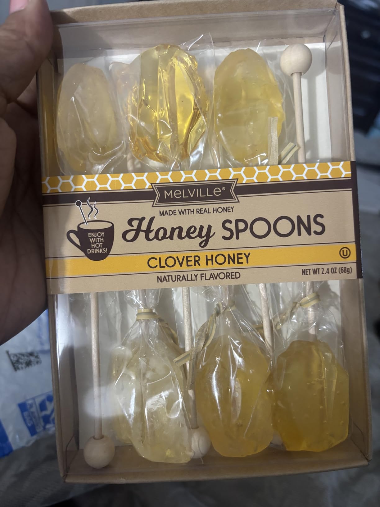 Melville Candy Honey Spoon Gift Set - Spoons & Lollipops on Wooden Ball Sticks - Gluten-Free, Made in USA Stirrers for Tea, Coffee, & Hot Beverages - Individually Wrapped (6-Count, Clover Honey) customer photo 1