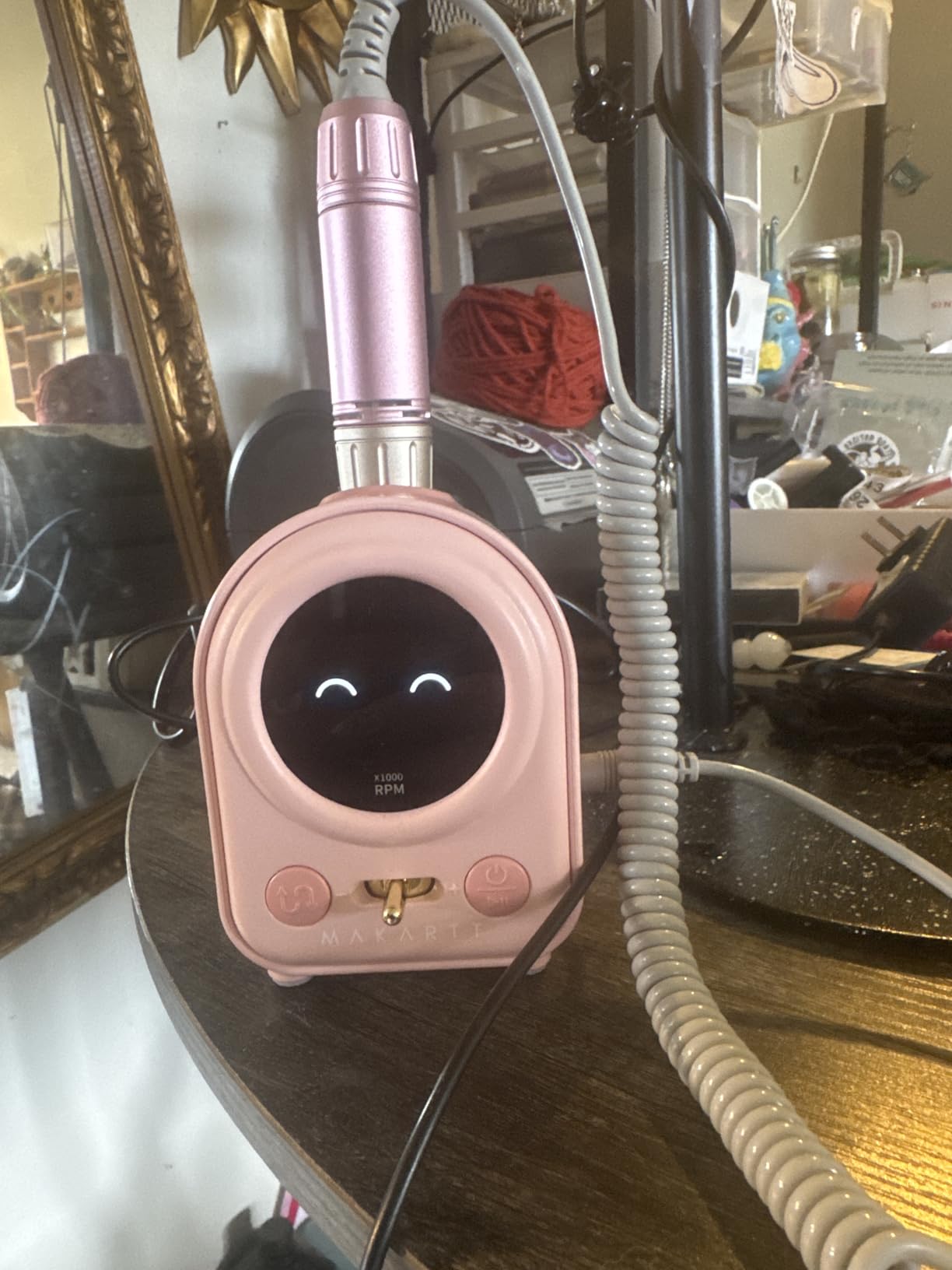 Makartt Nail Drill for Nail Techs: 30000RPM E-File, Purple | 6-Speed Control, Plug-in Design, Foot Pedal Control, F&R, Low Vibration, Acrylic & Gel Polish Removal, Salon Home Use, JD700 customer photo 2