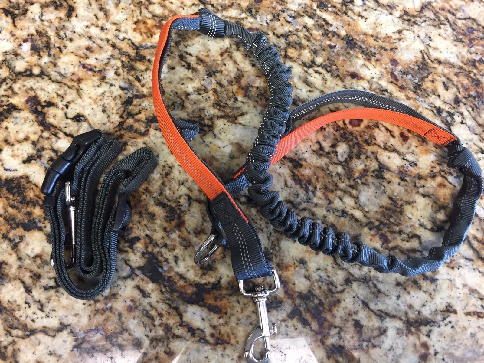 Tuff Mutt Waist Hands Free Dog Leash for Walking Running Hiking | Waist Leash with Bungee, Adjustable Belt, Reflective Double Handle Design, Carabiner Clip, For Medium & Large Dogs customer photo 1