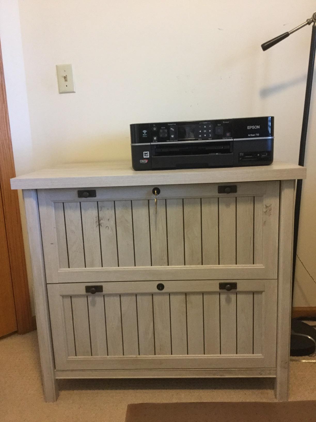Sauder Costa 2 Drawer Lateral File Cabinet with Lock for Home Office, in Chalked Chestnut customer photo 2