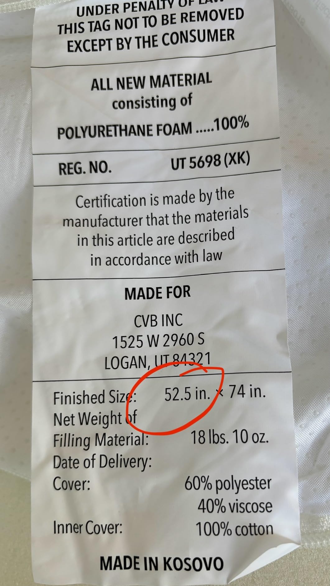 Linenspa 5 Inch Gel Memory Foam Mattress - Twin customer photo 2