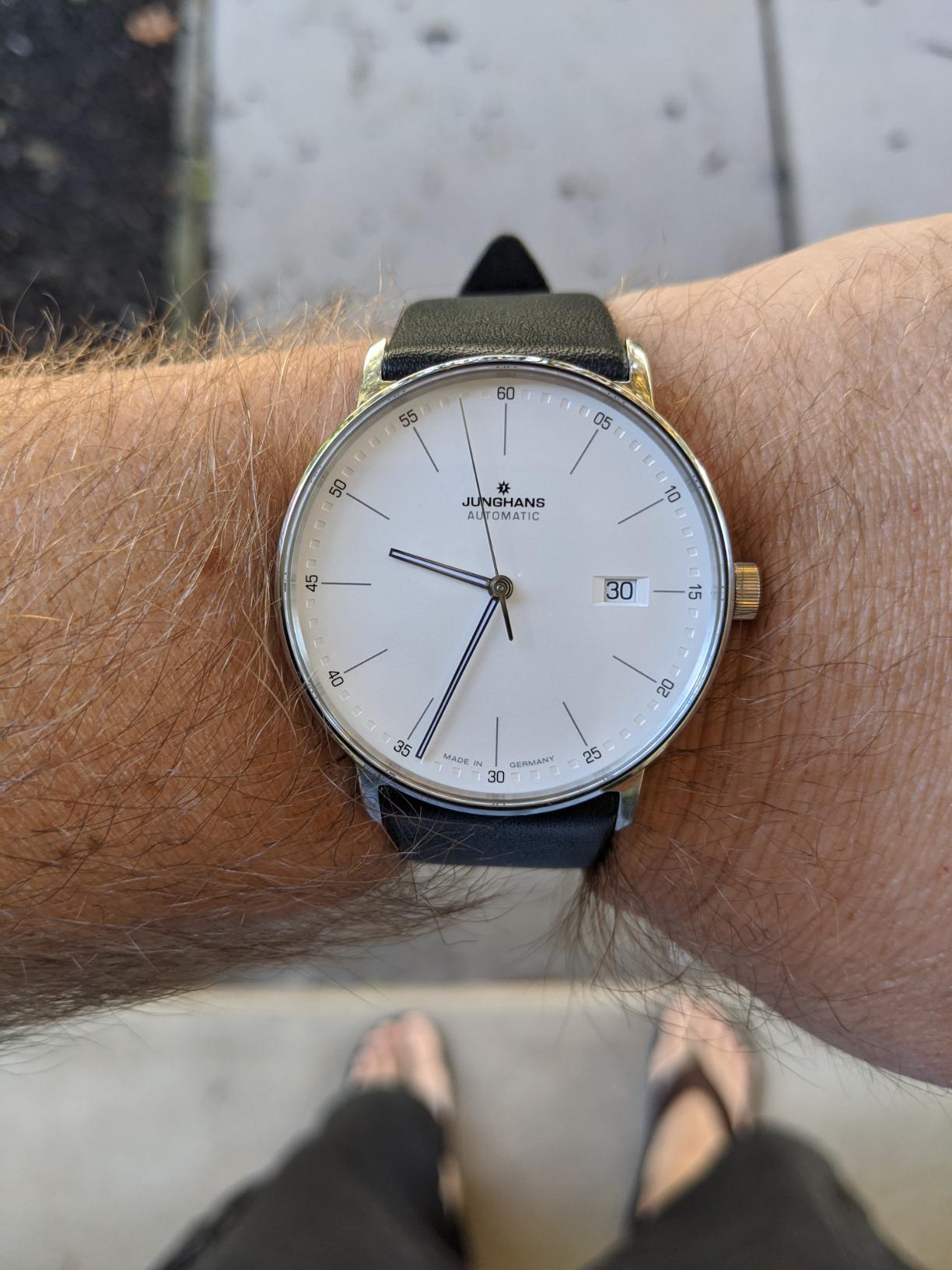 Junghans Men's Form A Matte Silver Dial Black Leather Strap Automatic Watch 027/4730.00 customer photo 1