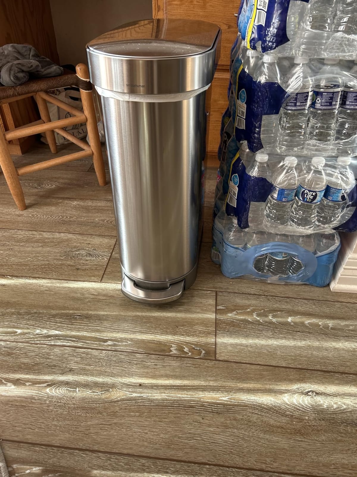 simplehuman 45 Liter / 12 Gallon Slim Hands-Free Kitchen Step Trash Can, Brushed Stainless Steel customer photo 1