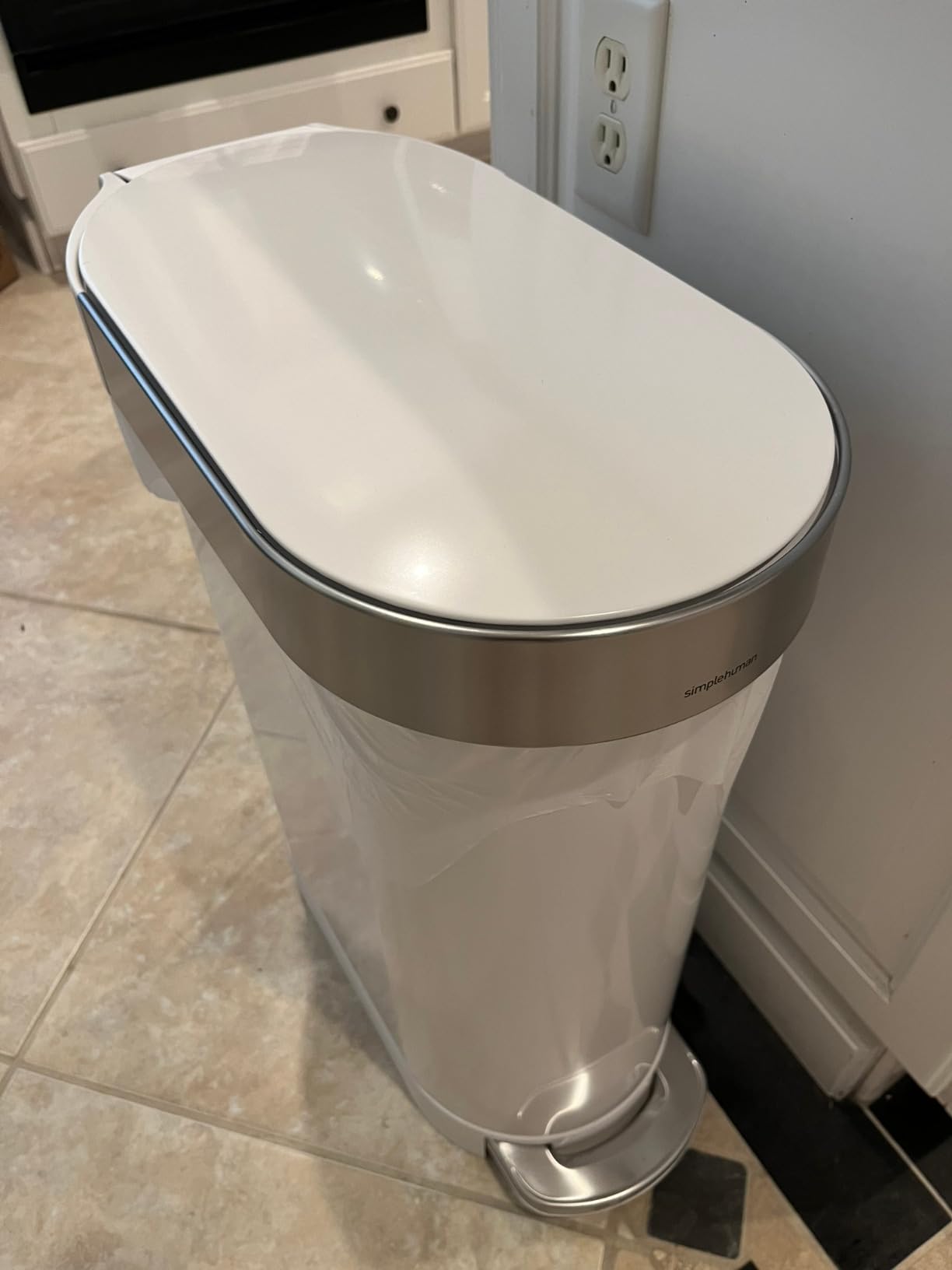 simplehuman 45 Liter / 12 Gallon Slim Hands-Free Kitchen Step Trash Can, Brushed Stainless Steel customer photo 2