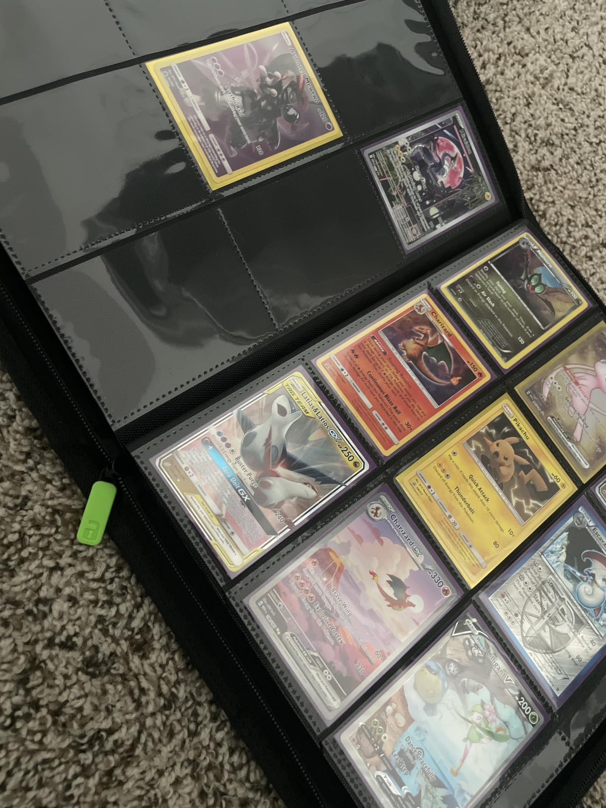 Vault X 9 Pocket Zip Trading Card Binder 360 Cards Exo-Tec (Black) | Holds 360 standard-size TCG cards in 20 side-loading 9-pocket pages. Padded, water-resistant Exo-Tec cover. customer photo 1