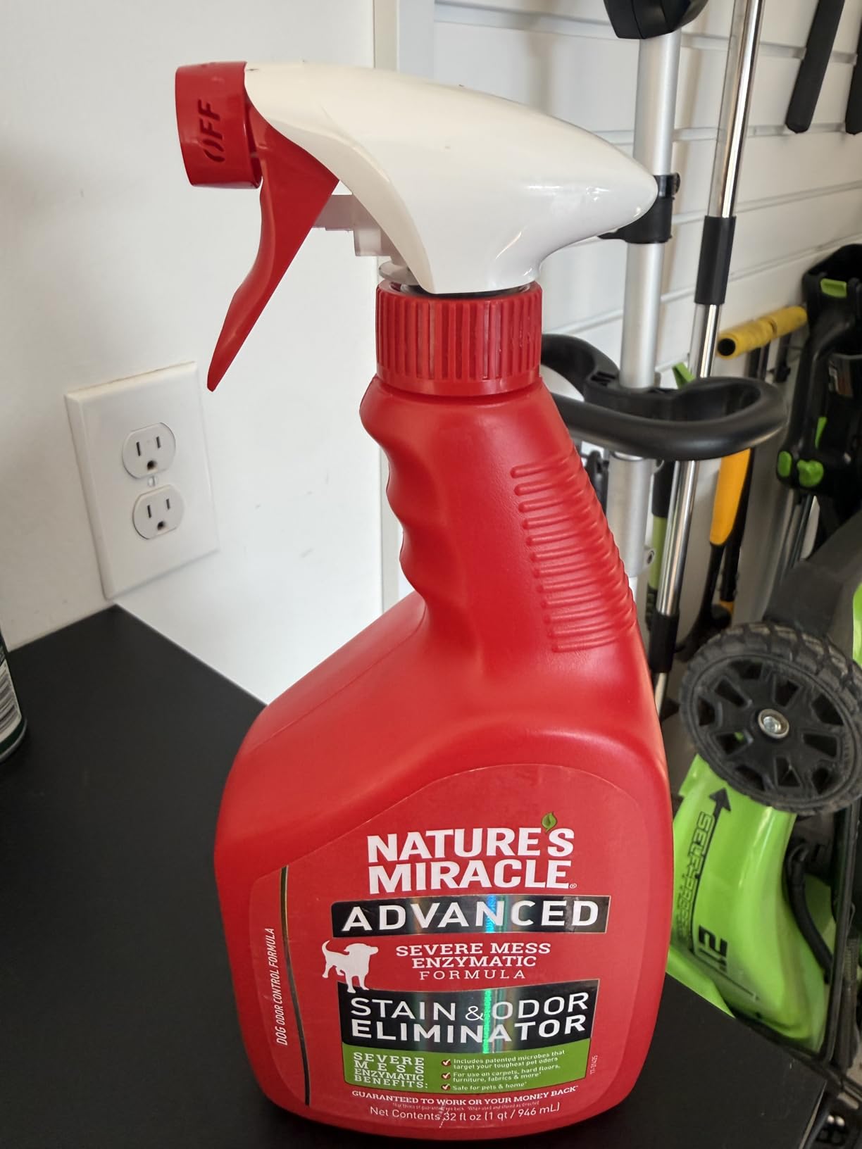 Nature's Miracle Advanced Dog Stain & Odor Eliminator, Severe Mess, 32 oz | Enzymatic Cleaner Eliminates the Toughest Dog Messes, For Use on Multiple Surfaces, Safe For Pets and Home, Fresh Scent customer photo 2