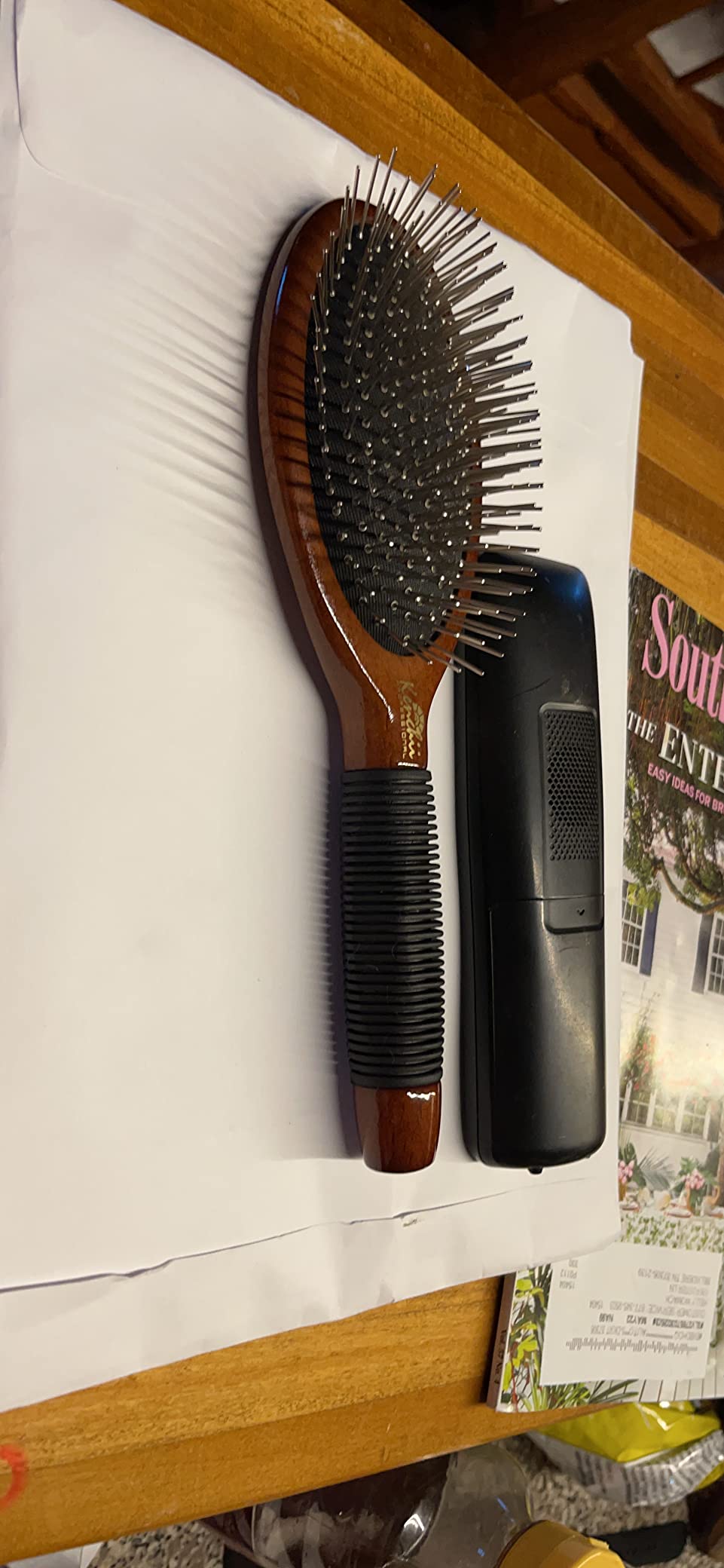 Kenchii Large Pin Brush for Dogs and Cats, Detangling and Shedding | Metal pins, solid wood handle, removes loose fur and undercoat, dematting and detangling, doodles and poodles customer photo 1