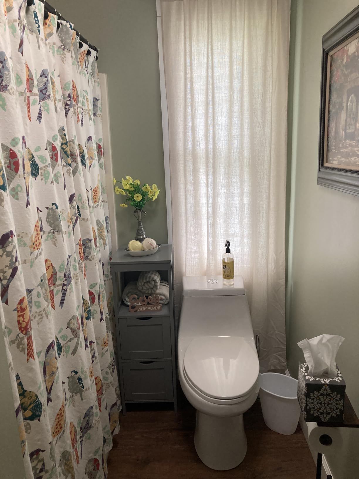VASAGLE Bathroom Floor Cabinet, 2 Drawers, 35