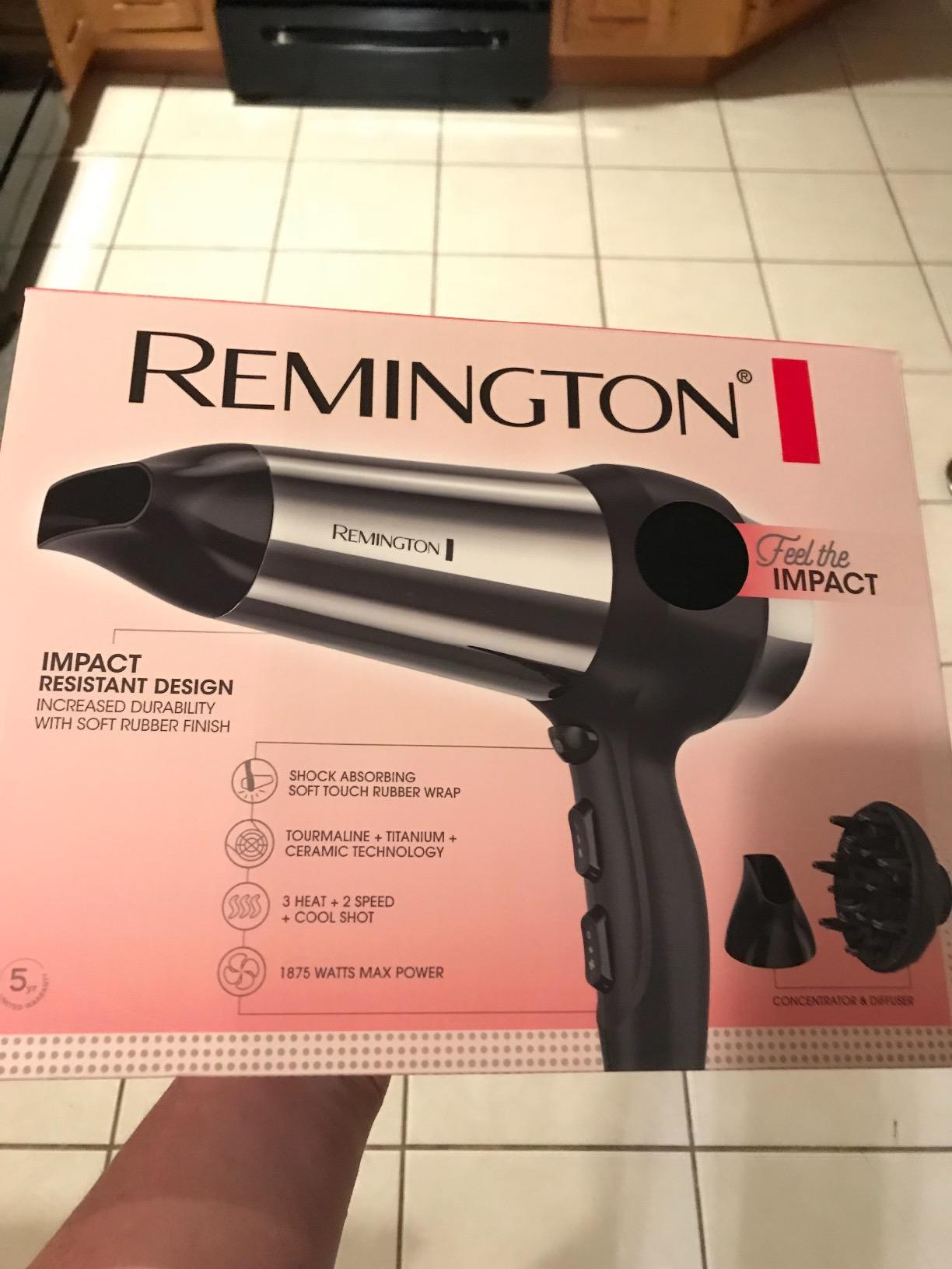 Impact Resistant Hair Dryer, 1875W Ceramic Ionic | Shock-Absorbing Rubber Wrap for Durability, Diffuser and Concentrator Included, 3 Heat and 2 Speed Settings, Cool Shot Button customer photo 1