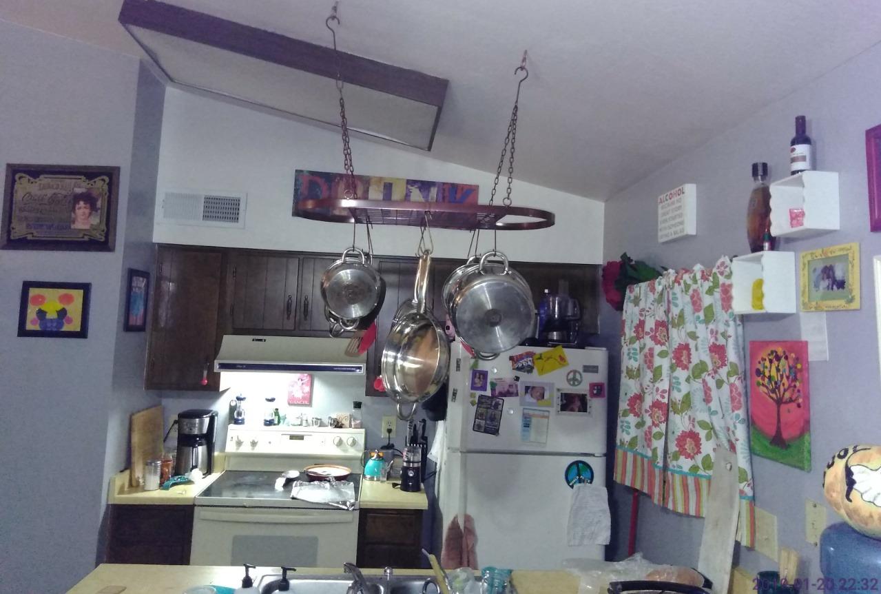Sorbus Hanging Pot Rack, Ceiling-Mount Kitchen Organizer (Black) | Decorative oval fixture with hooks arranges cookware, utensils and books for practical overhead use in homes or restaurants. customer photo 2