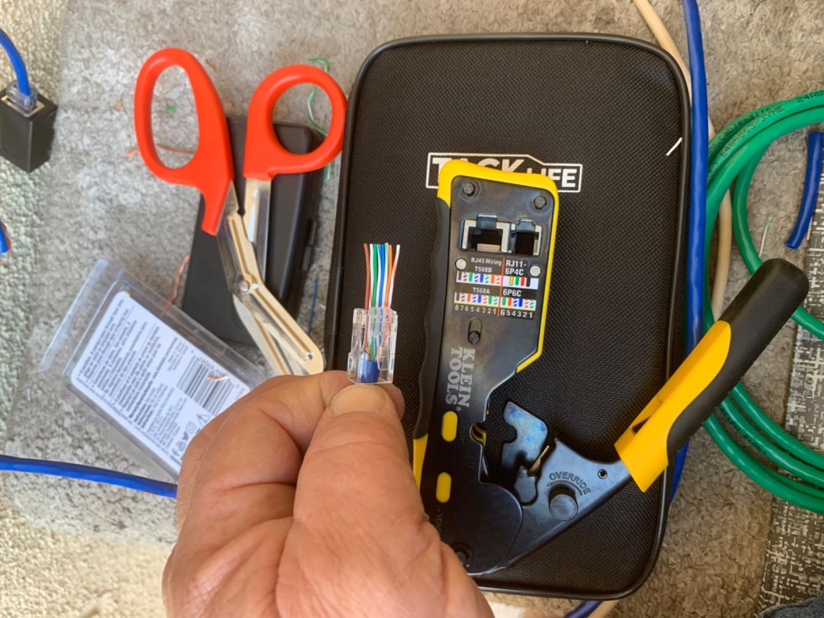 Klein Tools VDV226-110 Ratcheting Modular Data Cable Crimper / Wire Stripper / Wire Cutter for RJ11/RJ12 Standard, RJ45 Pass-Thru Connectors customer photo 1