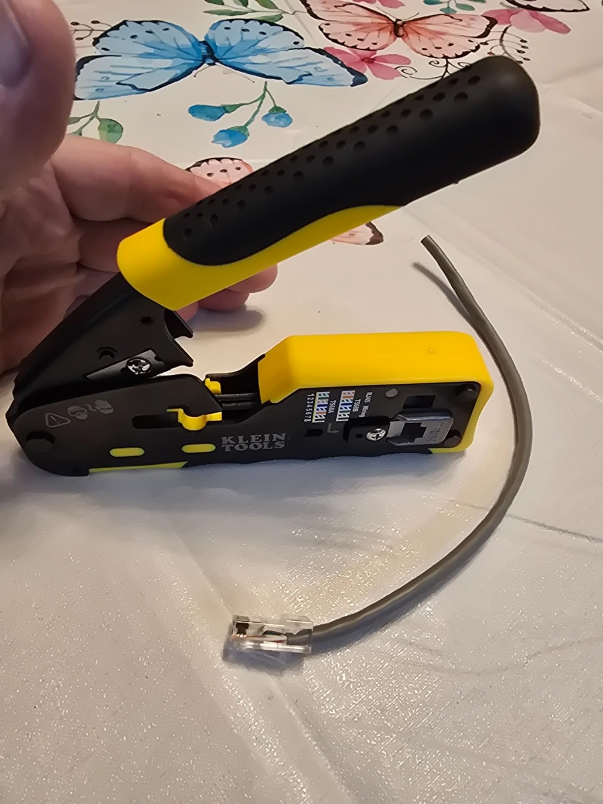 Klein Tools VDV226-110 Ratcheting Modular Data Cable Crimper / Wire Stripper / Wire Cutter for RJ11/RJ12 Standard, RJ45 Pass-Thru Connectors customer photo 2