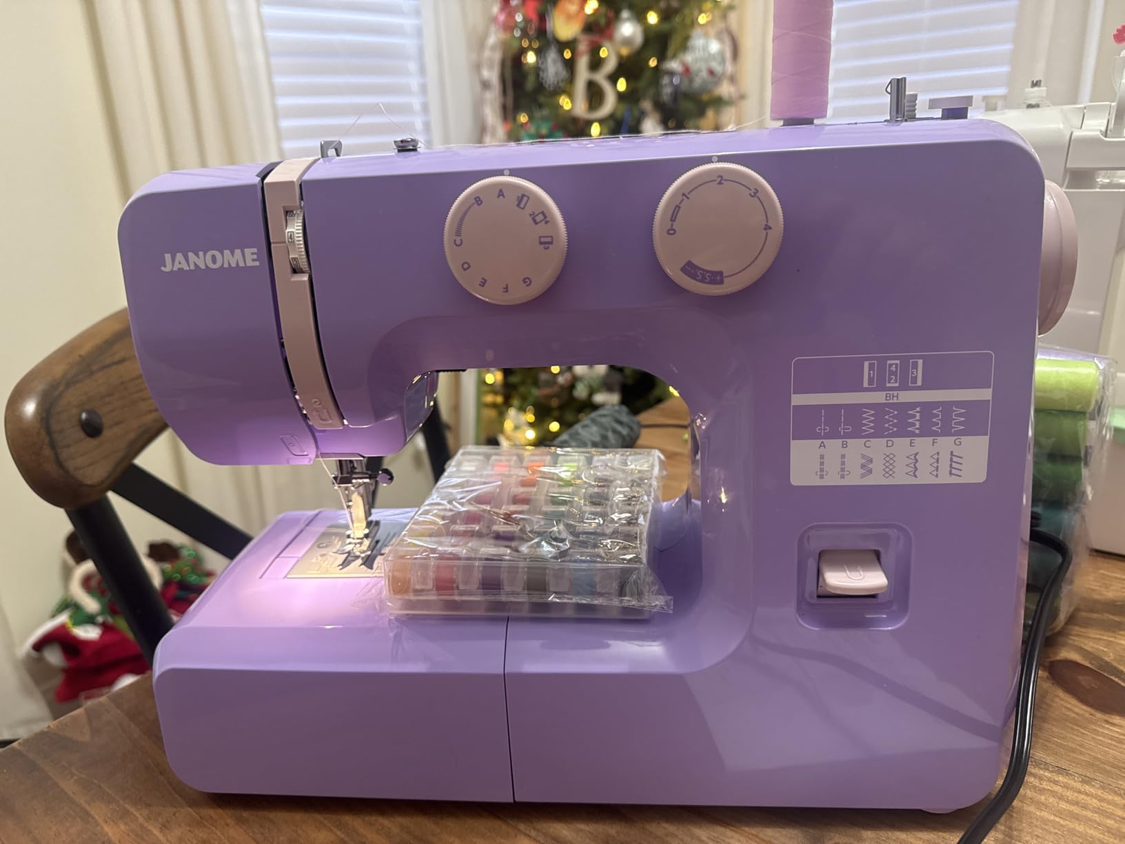 Janome Blue Couture Easy-to-Use Sewing Machine with Interior Metal Frame, Bobbin Diagram, Tutorial Videos, Made with Beginners in Mind customer photo 2