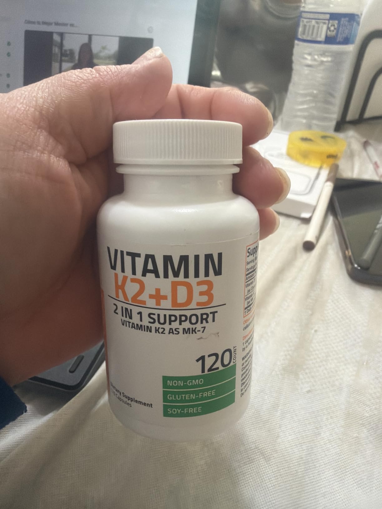 Bronson Vitamin K2 D3 (MK7) Supplement 2-in1 D3 & K2 Complex, 60 Capsules, D3 5000IU & 90 mcg K2 MK-7 customer photo 2